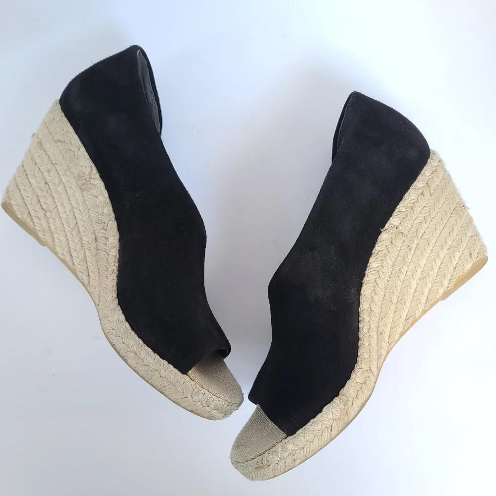 Vince | Sutton Espadrille Wedge Heel Sandal Black
